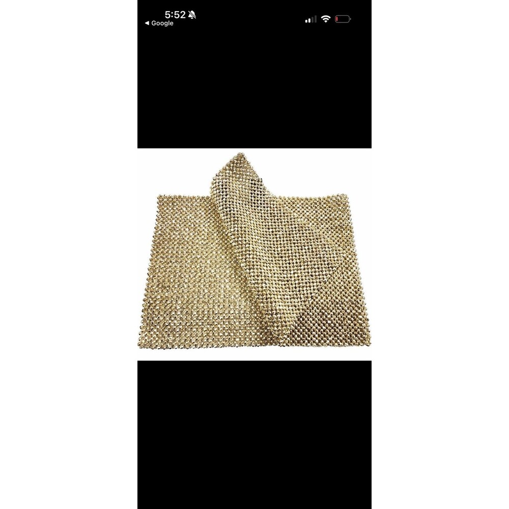 Tahari Home Gold Beaded 13"x36" Table Runner or Centerpiece